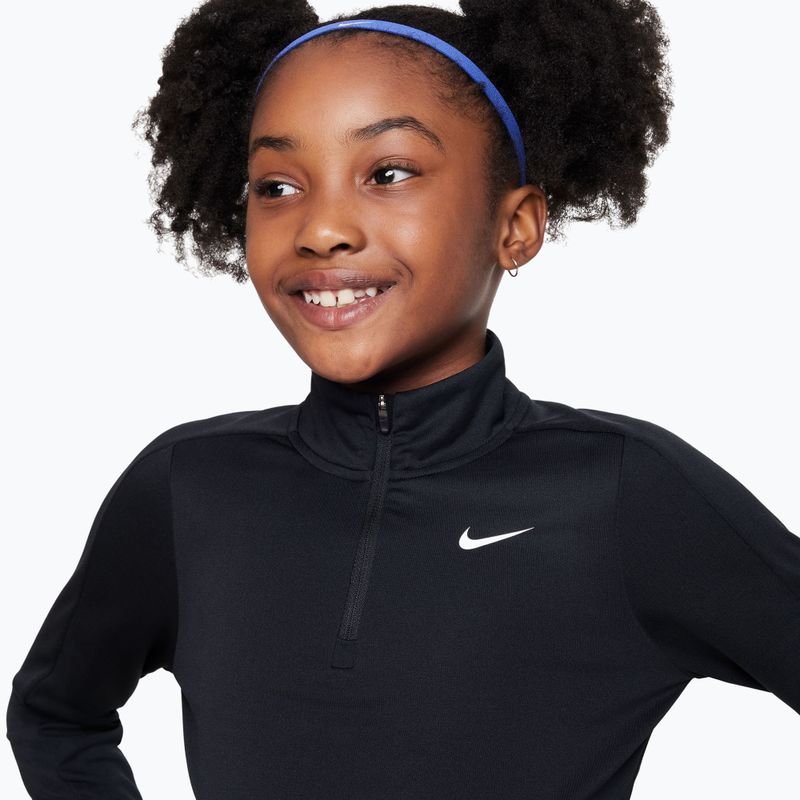 Dětské tréninkové tričko Longsleeeve Nike Dri-Fit 1/4 Zip black/white 4