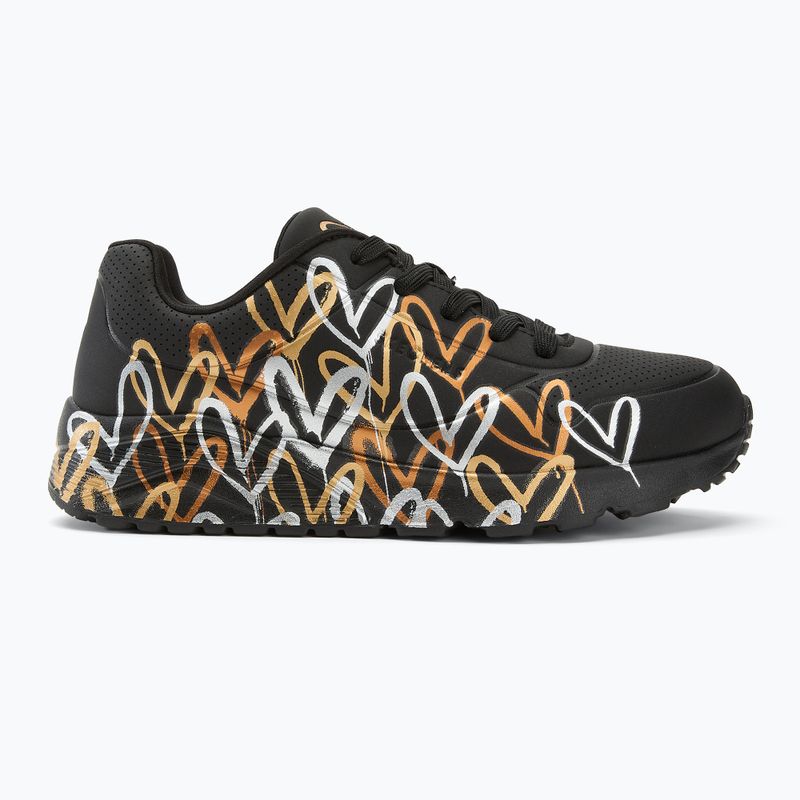 Dětské boty SKECHERS JGoldcrown Uno Lite Metallic Love black/gold  2