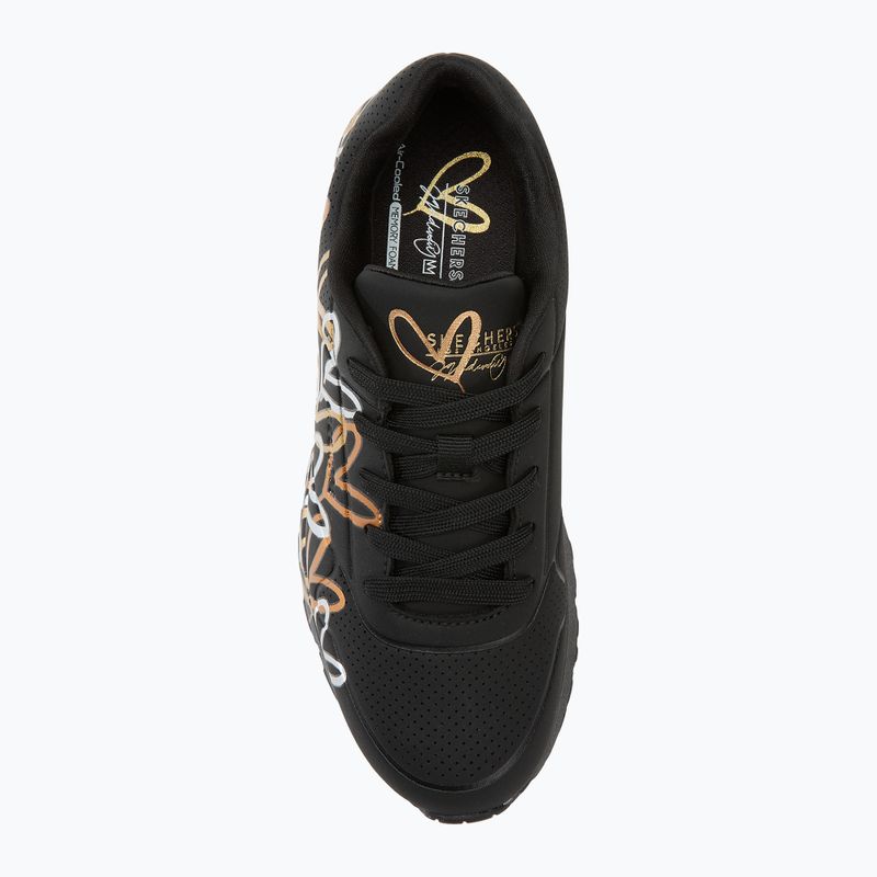 Dětské boty SKECHERS JGoldcrown Uno Lite Metallic Love black/gold  5