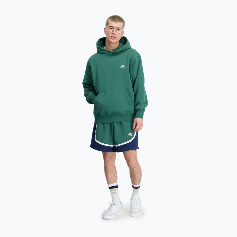 Pánská mikina New Balance Hoops Fleece Hoodie team forest green 2