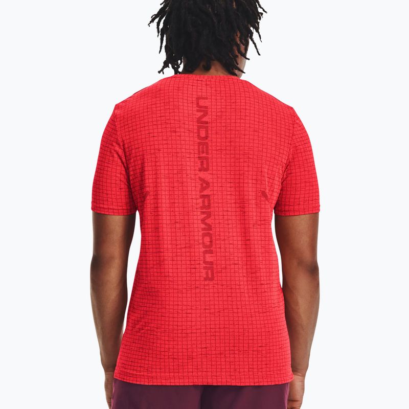 Pánské tréninkové tričko Under Armour Seamless Grid beta/dark maroon 2