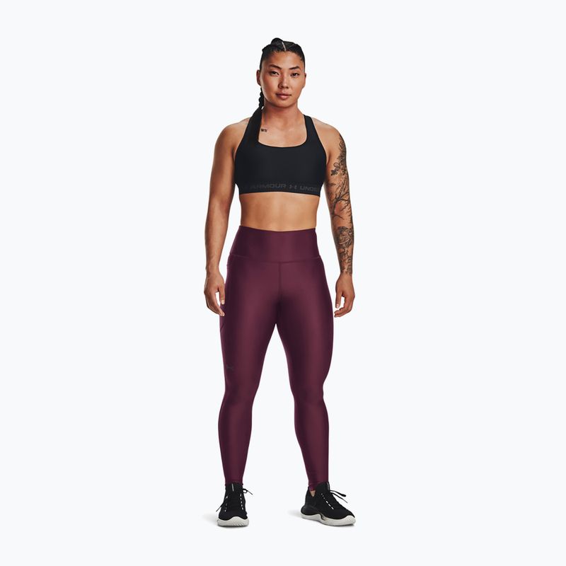 Dámské tréninkové legíny Under Armour HG Armour HiRise dark maroon/black 2