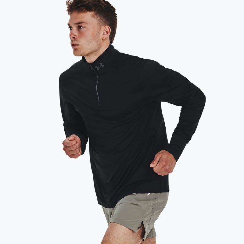 Pánské běžecké tričko longsleeve  Under Armour Launch Pro 1/4 Zip black/black/reflective 7