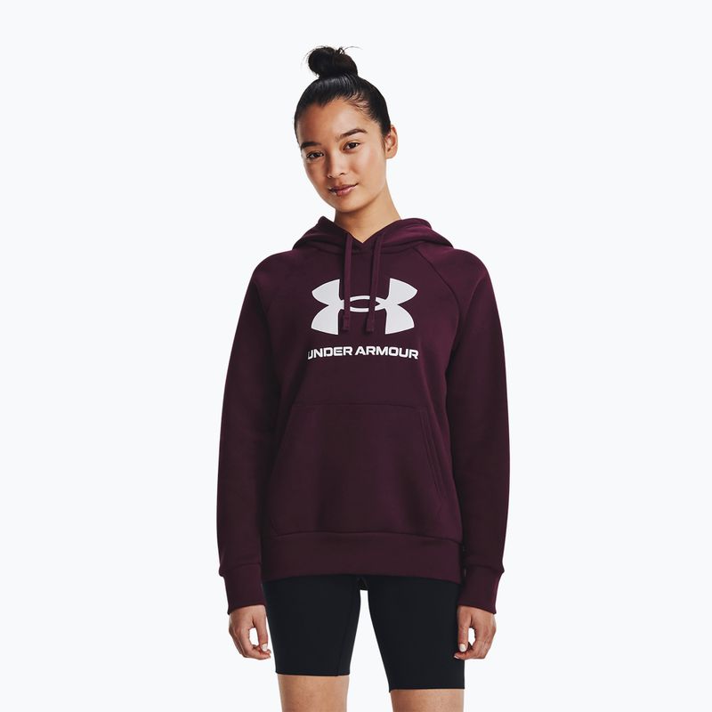 Dámská mikina  Under Armour Rival Fleece Big Logo dark maroon/white