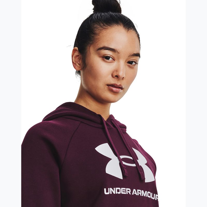 Dámská mikina  Under Armour Rival Fleece Big Logo dark maroon/white 4