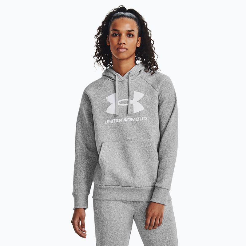 Dámská mikina Under Armour Rival Fleece Big Logo Hoody mod gray light heather/white