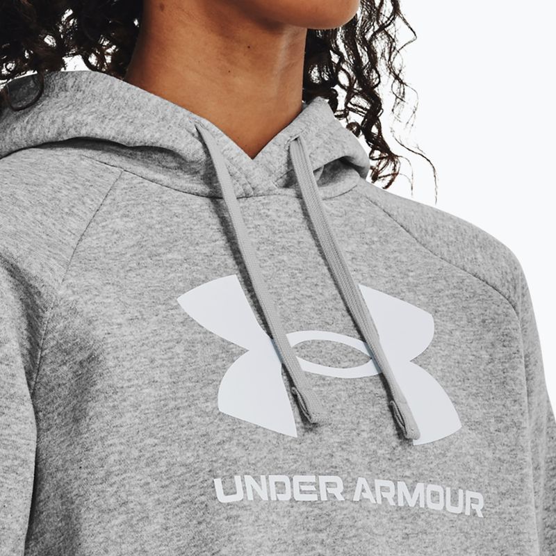 Dámská mikina Under Armour Rival Fleece Big Logo Hoody mod gray light heather/white 4