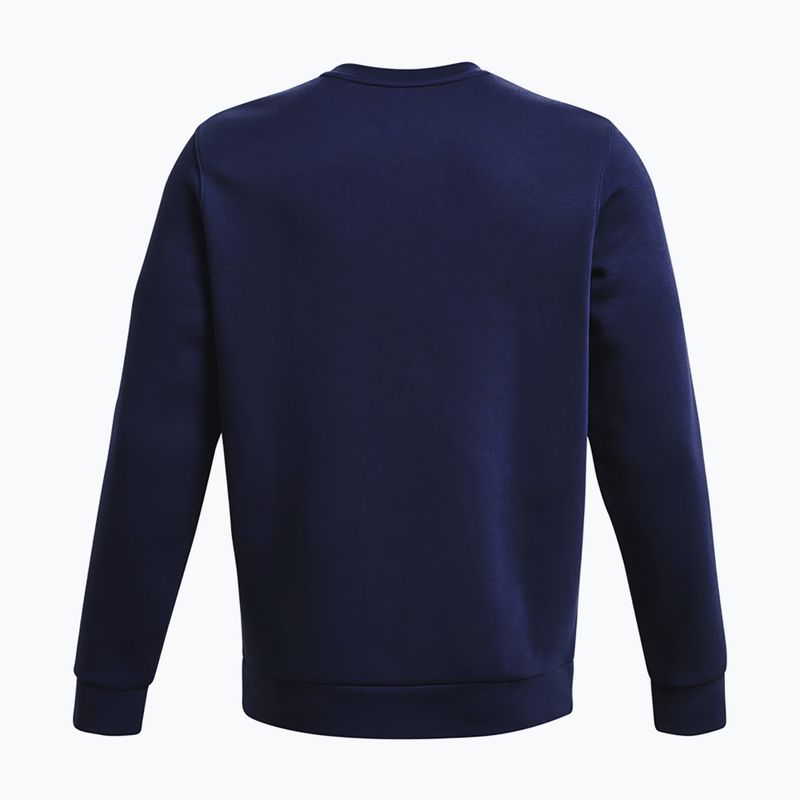 Pánská mikina Under Armour Essential Fleece Crew midnight navy/white 2
