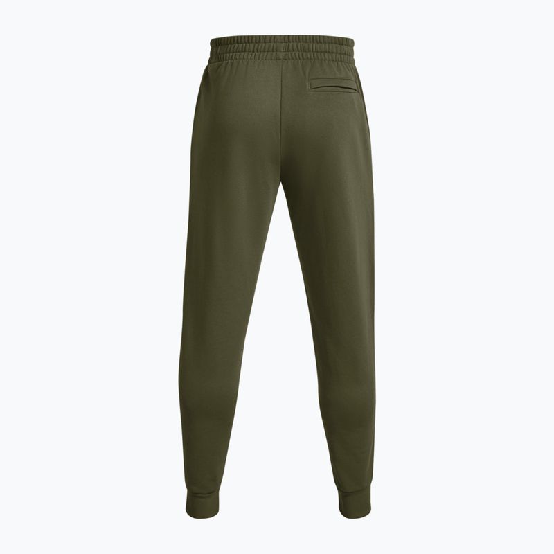 Under Armour Rival Fleece Graphic Joggers pánské tréninkové kalhoty marine od green/white 6