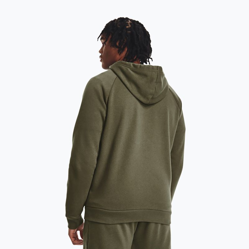 Pánská mikina Under Armour Rival Fleece FZ Hoodie navy dd green/white 3