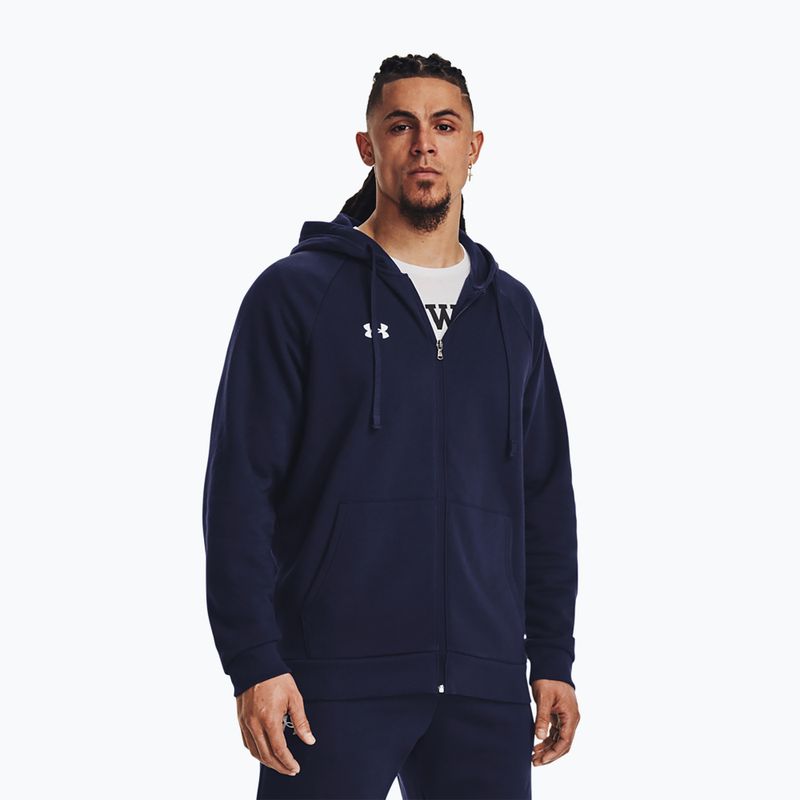 Pánská mikina   Under Armour Rival Fleece FZ midnight navy/white