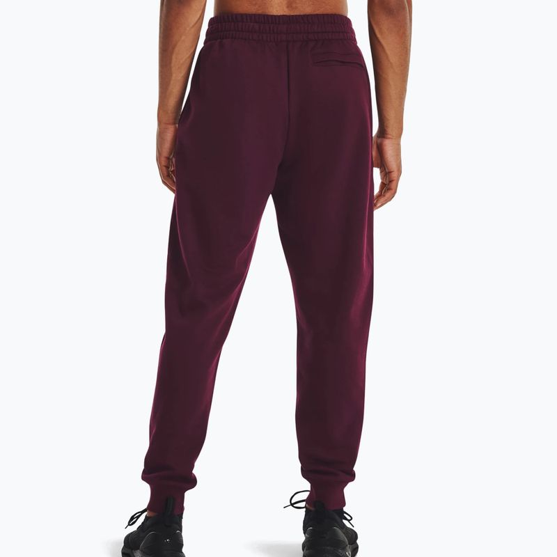 Pánské tréninkové kalhoty Under Armour Rival Fleece Joggers dark maroon/white 2