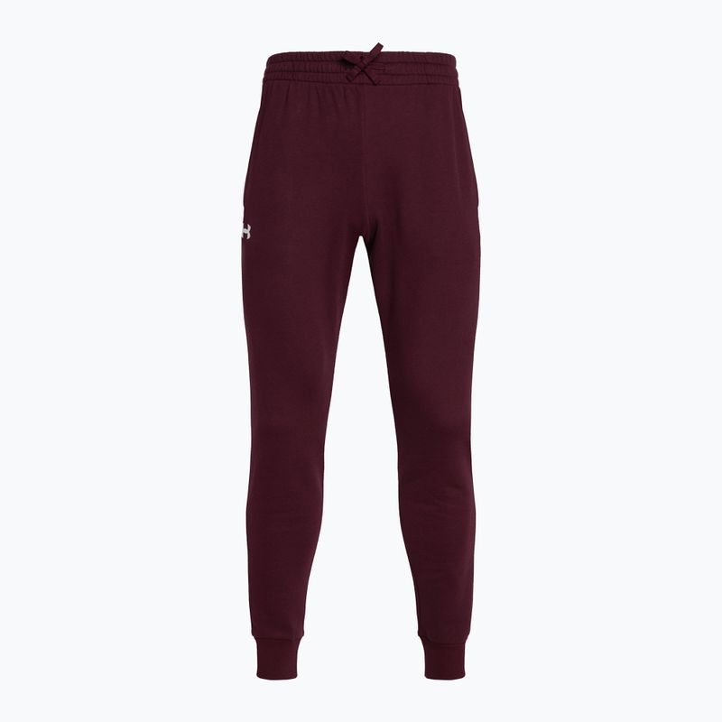 Pánské tréninkové kalhoty Under Armour Rival Fleece Joggers dark maroon/white 4