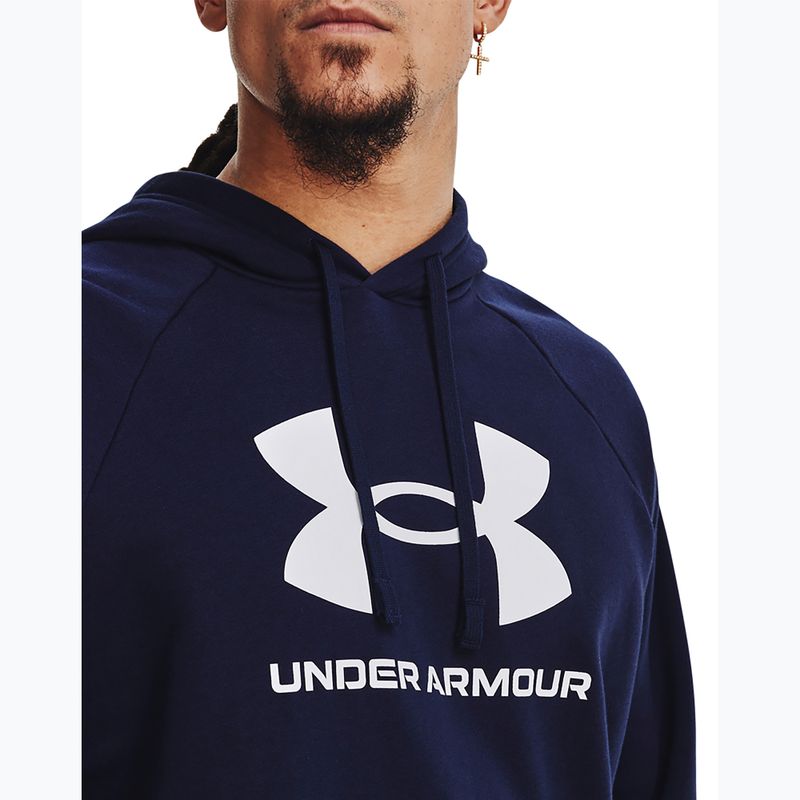 Pánská mikina Under Armour Rival Fleece Logo HD midnight navy/white 4