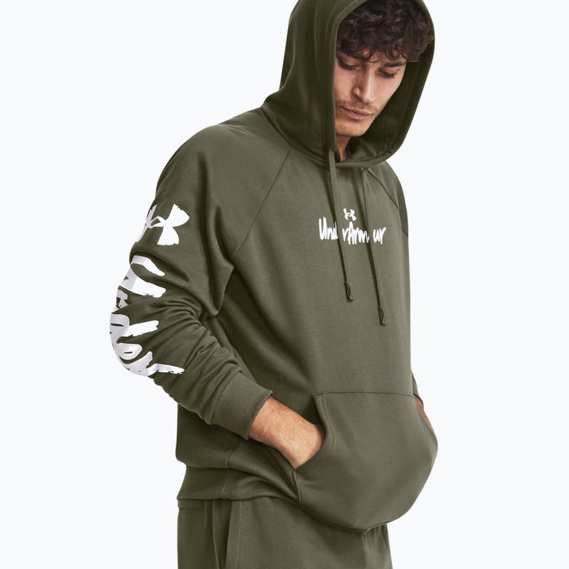 Under Armour pánská mikina Rival Fleece Graphic HD marine od green/white