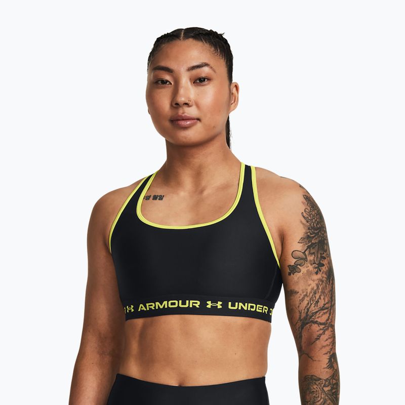 Fitness podprsenka Under Armour Crossback Mid black/lime yellow