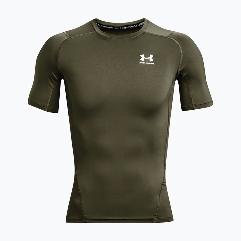 Under Armour HG Armour Comp SS pánské tréninkové tričko marine od green/white 4