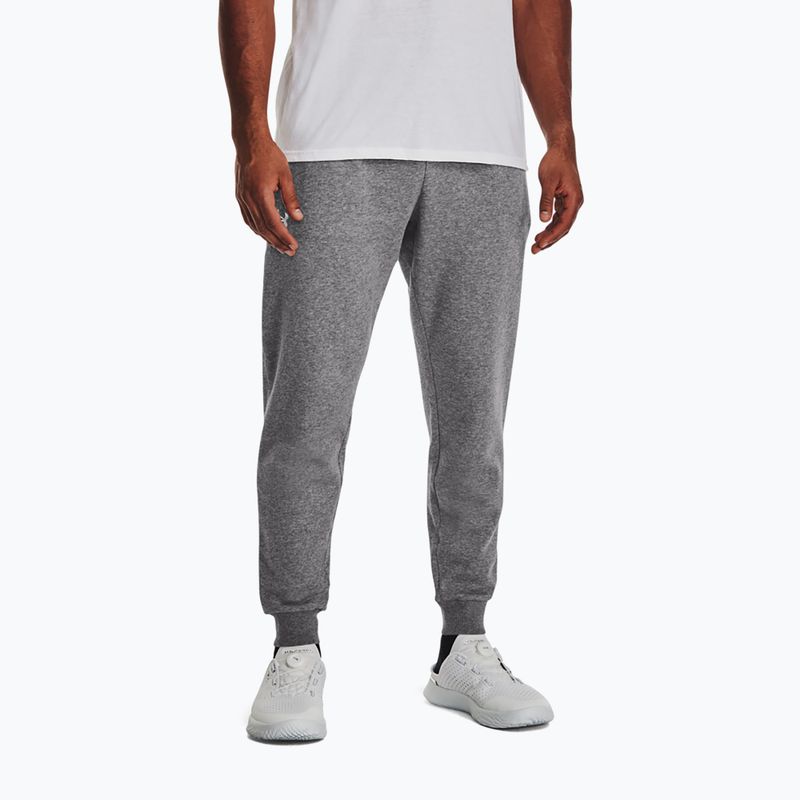 Under Armour pánské tréninkové kalhoty Rival Fleece Joggers castlerock light heather/white