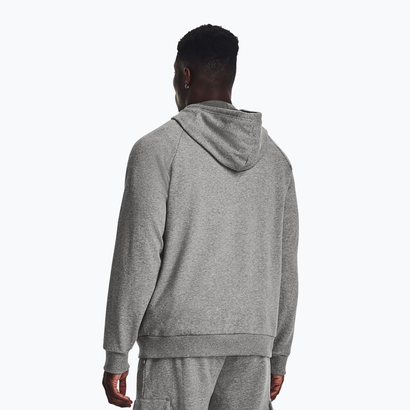 Pánská mikina Under Armour Rival Fleece Logo HD castlerock light heather/white 2