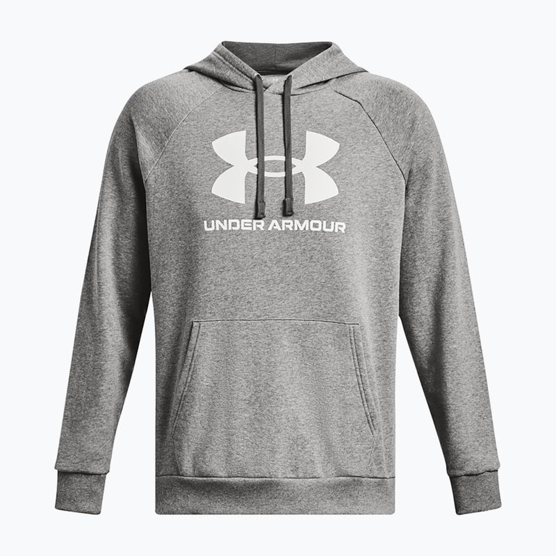 Pánská mikina Under Armour Rival Fleece Logo HD castlerock light heather/white 4