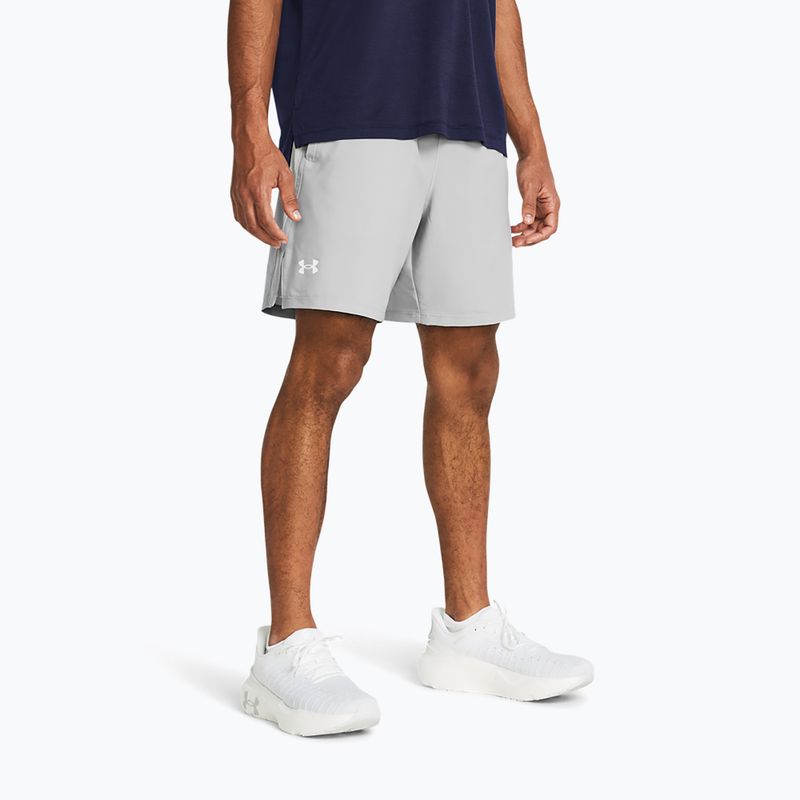 Pánské běžecké šortky Under Armour Launch 7" mod gray / mod gray / white