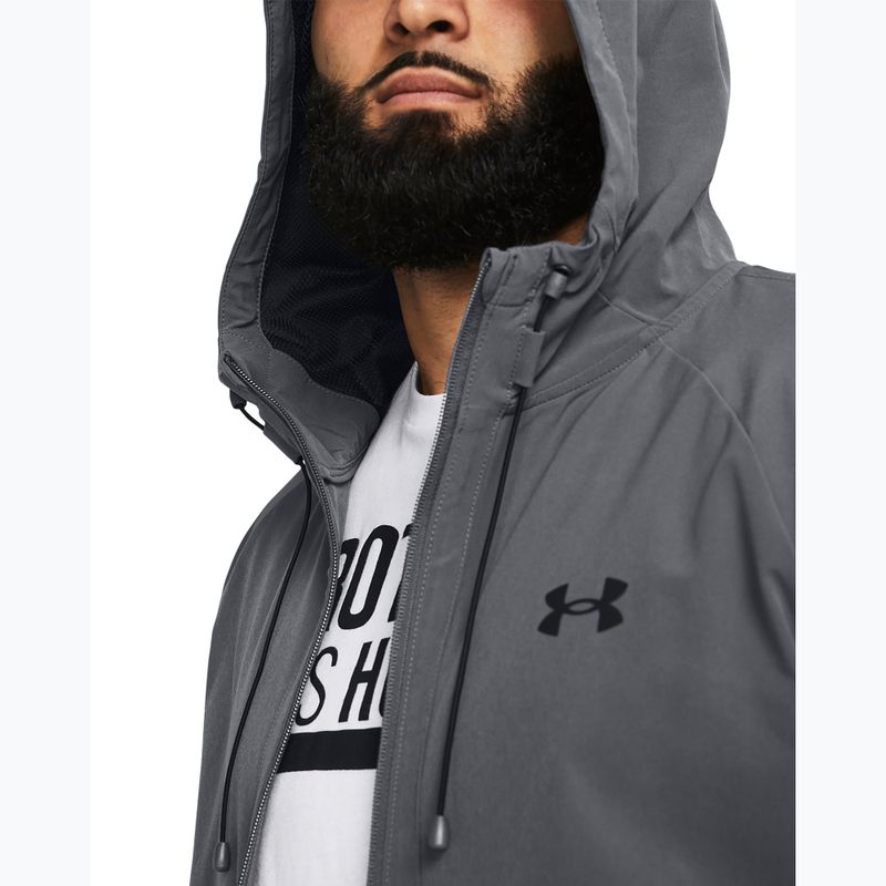 Pánská bunda  Under Armour Stretch Woven Windbreaker pitch gray/black 3