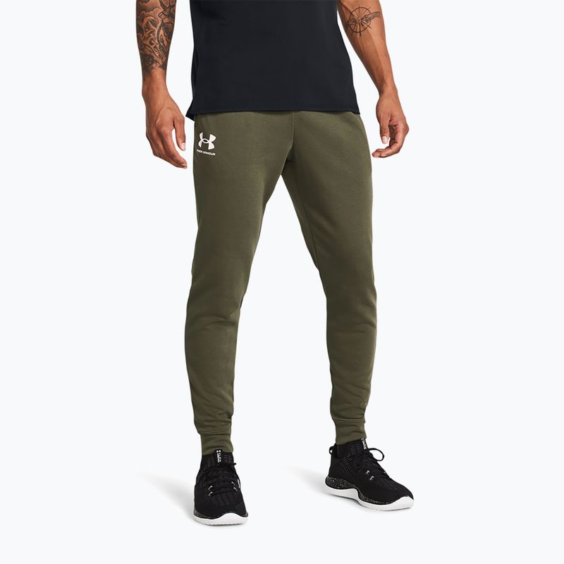Pánské kalhoty Under Armour Rival Terry Jogger marine od green/onyx white