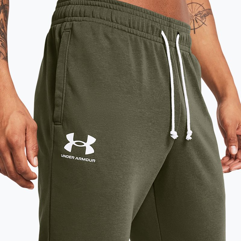 Pánské kalhoty Under Armour Rival Terry Jogger marine od green/onyx white 4