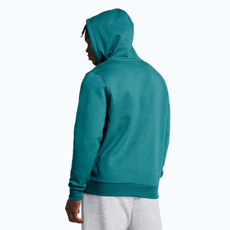 Pánská mikina Under Armour Essential Fleece Hoodie circuit teal light heather/circuit teal 2