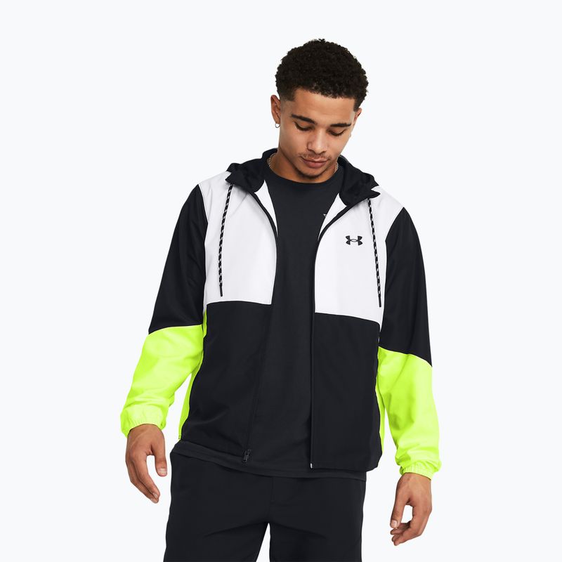 Pánská bunda  Under Armour Legacy Windbreaker black/high-vis yellow/black