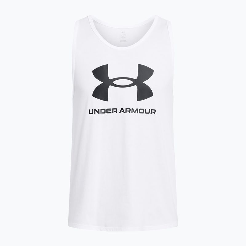 Pánské tílko Under Armour Sportstyle Logo white/black 3