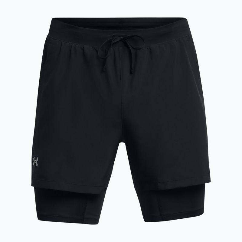 Pánské běžecké šortky Under Armour Launch 5" 2v1 black/black/reflective 5