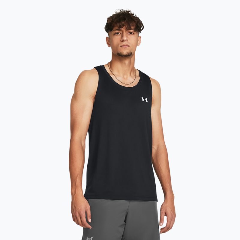 Pánské běžecké tílko tank top Under Armour Launch Singlet black/reflective