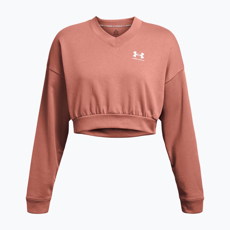 Dámská sportovní mikina Under Armour Rival Terry Os Crop Crew canyon pink/white 3