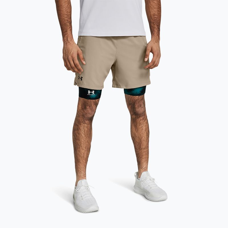 Pánské tréninkové šortky Under Armour UA Vanish Woven 6in timberwolf taupe/black
