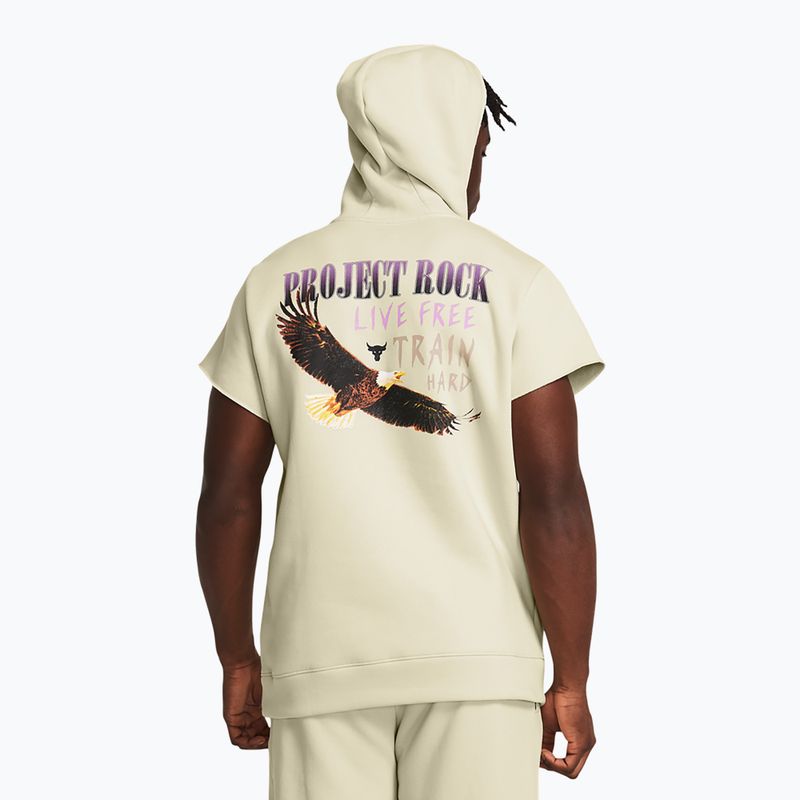 Pánská mikina Under Armour Project Rock Q1 SS Icon Fleece Hoodie beige 2