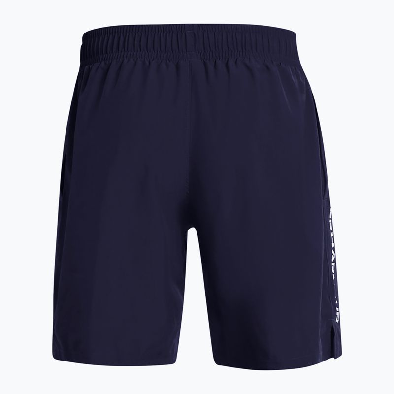 Pánské tréninkové šortky Under Armour Tech Woven Wordmark midnight navy/white 2