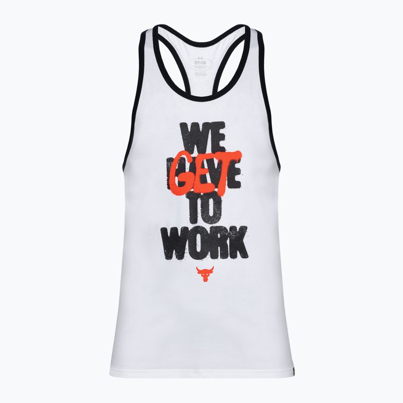 Pánské sportovní tílko tank top  Under Armour Project Rock Get To Work Tank white/black/phoenix fire