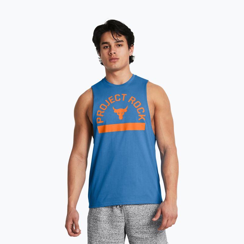 Pánské sportovní tričko longsleeve Under Armour Project Rock Payoff Graphic viral blue/atomic/black