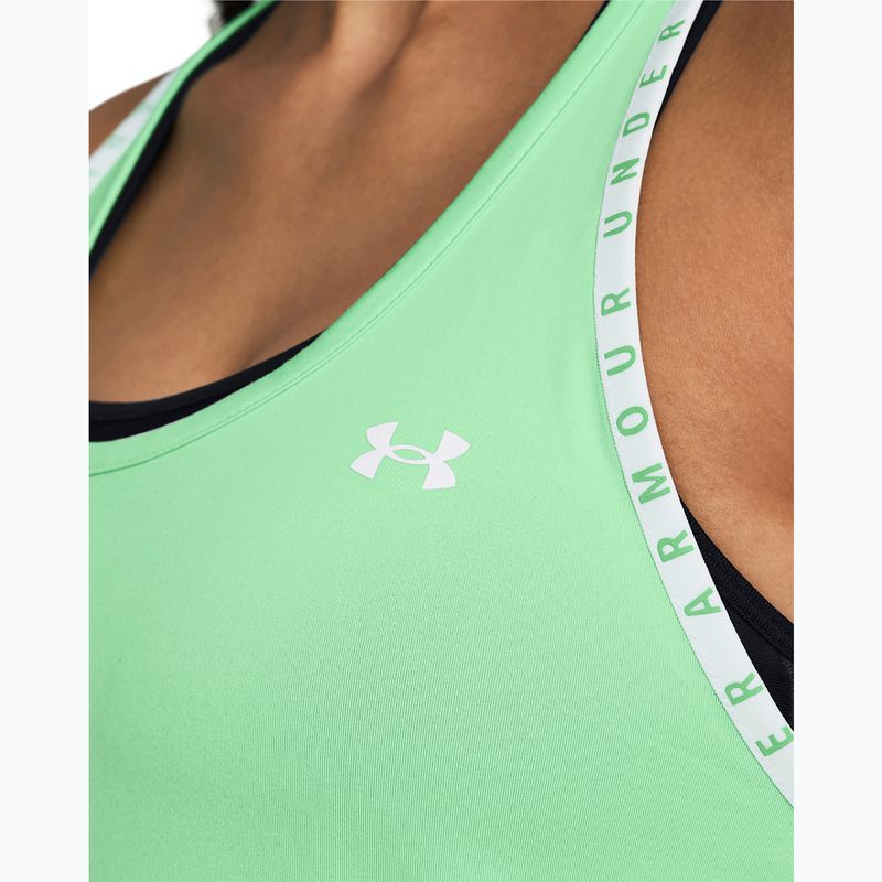 Dámské sportovní tílko tank top   Under Armour Knockout Tank matrix green/white 3