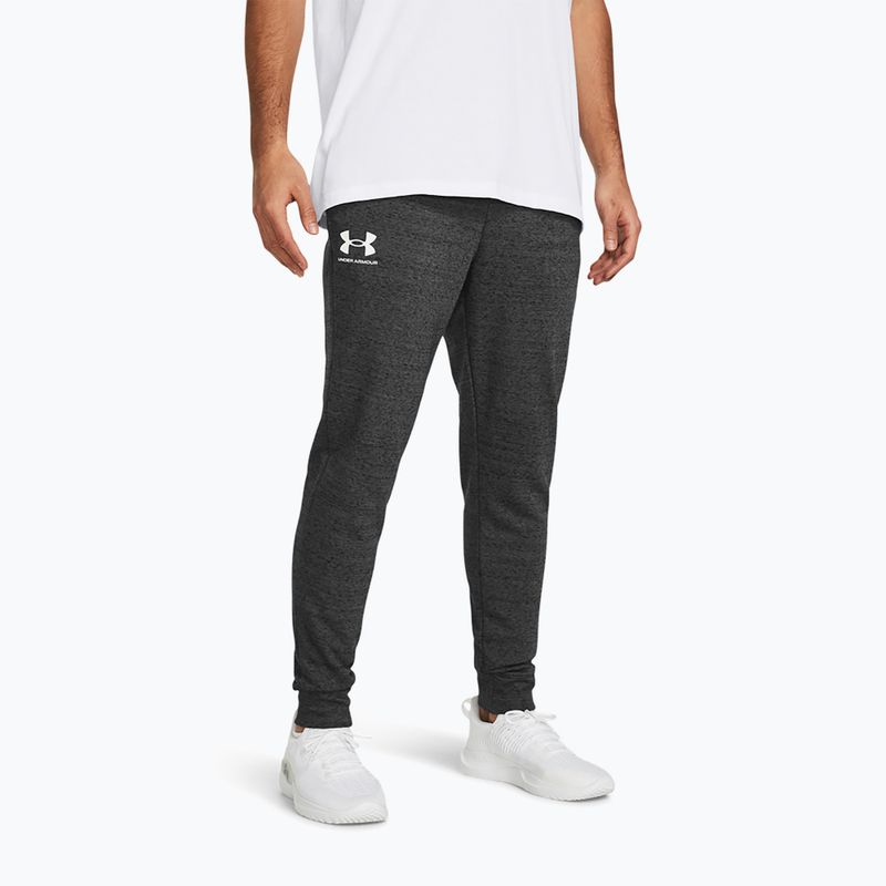 Pánské kalhoty Under Armour Rival Terry Jogger castlerock light heather/onyx white