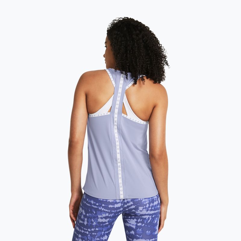 Dámské sportovní tílko tank top   Under Armour Knockout Tank celeste/white 2