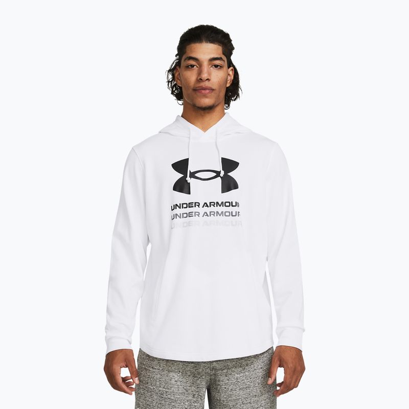 Pánská mikina Under Armour Rival Terry Graphic Hood white/black