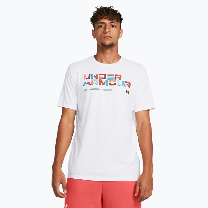 Pánské tričko Under Armour Colorblock Wordmark white/black