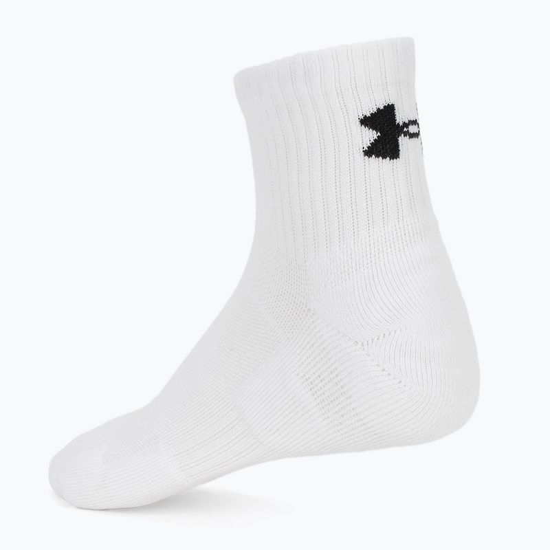 Ponožky Under Armour Training Cotton Quarter 3 páry white/white/black 2