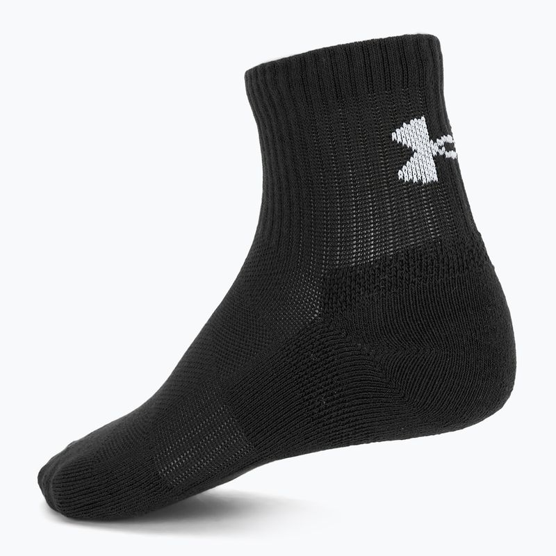 Ponožky Under Armour Training Cotton Quarter 3 páry black/black/white 2