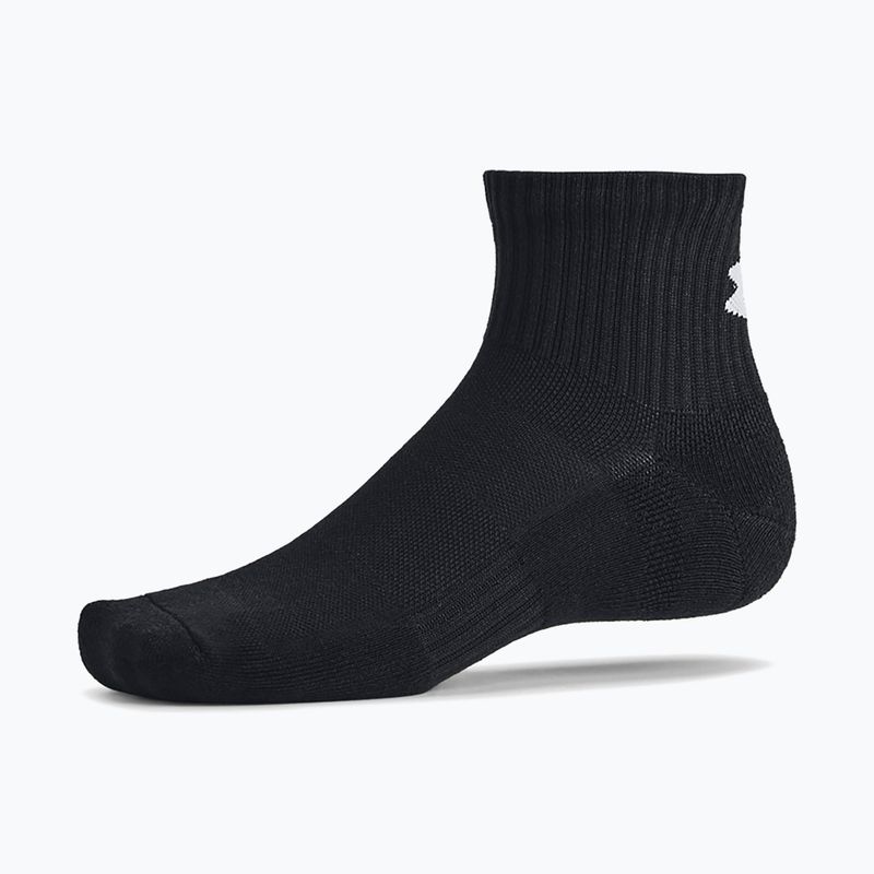 Ponožky Under Armour Training Cotton Quarter 3 páry black/black/white 6