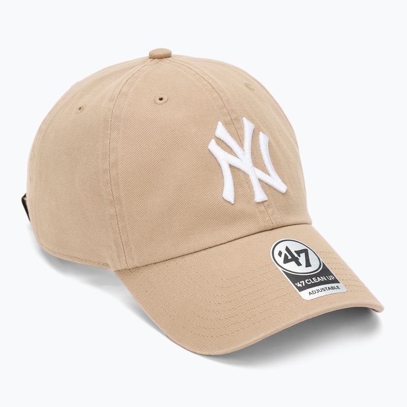 Kšiltovka 47 Brand MLB New York Yankees CLEAN UP W/No Loop Label khaki