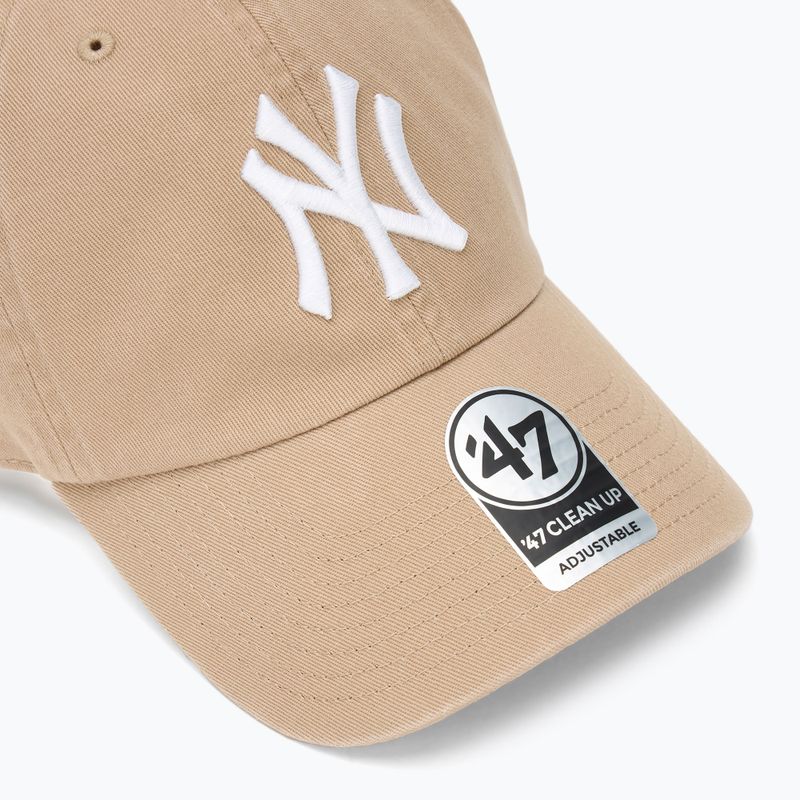Kšiltovka 47 Brand MLB New York Yankees CLEAN UP W/No Loop Label khaki 3
