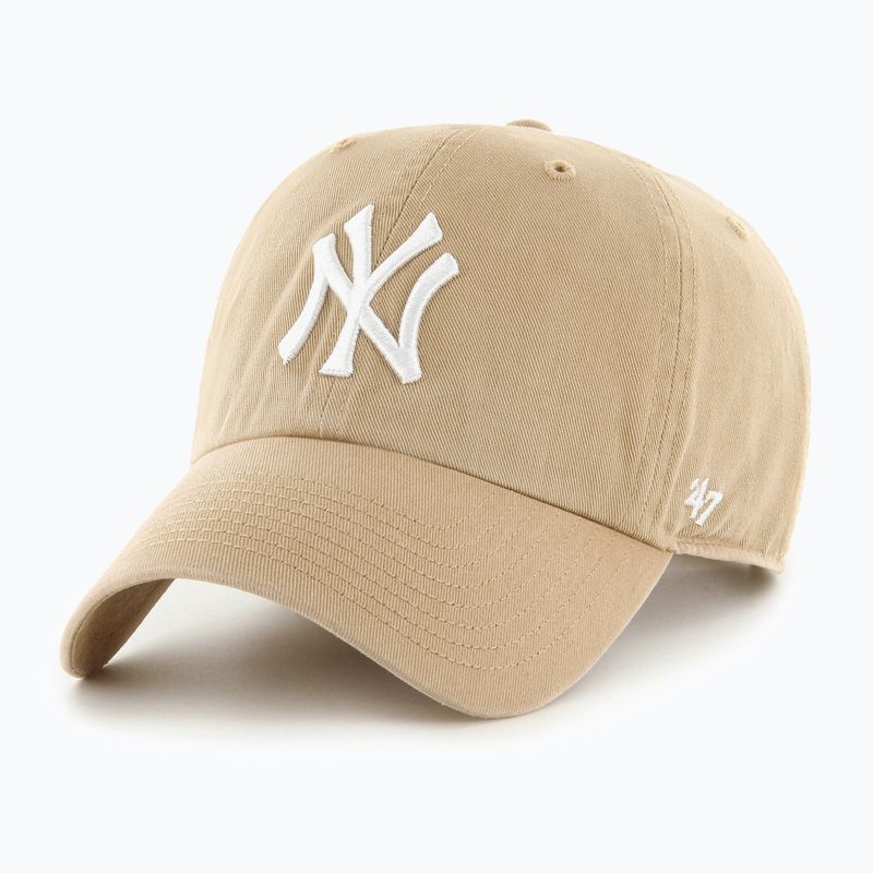 Kšiltovka 47 Brand MLB New York Yankees CLEAN UP W/No Loop Label khaki 